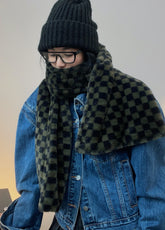 Retro Versatile Checkerboard Scarf